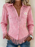 Fringed Collared Neck Shirt