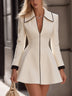 Cream Contrast Black Piping Blazer Mini Dress