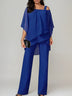 Off-the-shoulder Irregular Chiffon Suit