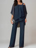 Off-the-shoulder Irregular Chiffon Suit