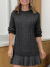 Ivory Cable-Knit Sweater Mini Dress