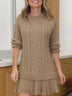 Ivory Cable-Knit Sweater Mini Dress
