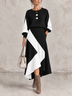 Elegant Black & White Asymmetrical Two-Piece Skirt Set