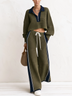 Olive Green Knit Two-Piece Set with Wide-Leg Pants