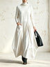 Black High Neck Pocket Detail Oversized Maxi Dress