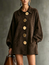 Chocolate Brown Oversized Button-Front Coat