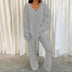 Comfortable Solid Color V-neck Daily  Two-piece Set