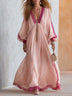 Bohemian Pink Color-blocked Maxi Dress