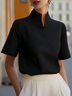 Stand-collar Short-sleeved Top