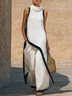 Elegant Irregular Sleeveless Top and Wide-Leg Pants Two-Piece Set