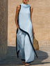 Elegant Irregular Sleeveless Top and Wide-Leg Pants Two-Piece Set