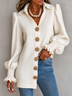 Elegant Button-Front Puff-Sleeve Top