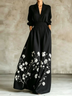 Surplice V Neck Shirt Floral Print  Maxi Skirt Two Piece Set