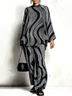 Oversized Batwing Sleeve Top And Wide Leg Pants Set