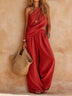 One-shoulder Sleeveless Top And Pants Casual Set