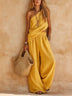 One-shoulder Sleeveless Top And Pants Casual Set