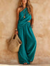 One-shoulder Sleeveless Top And Pants Casual Set
